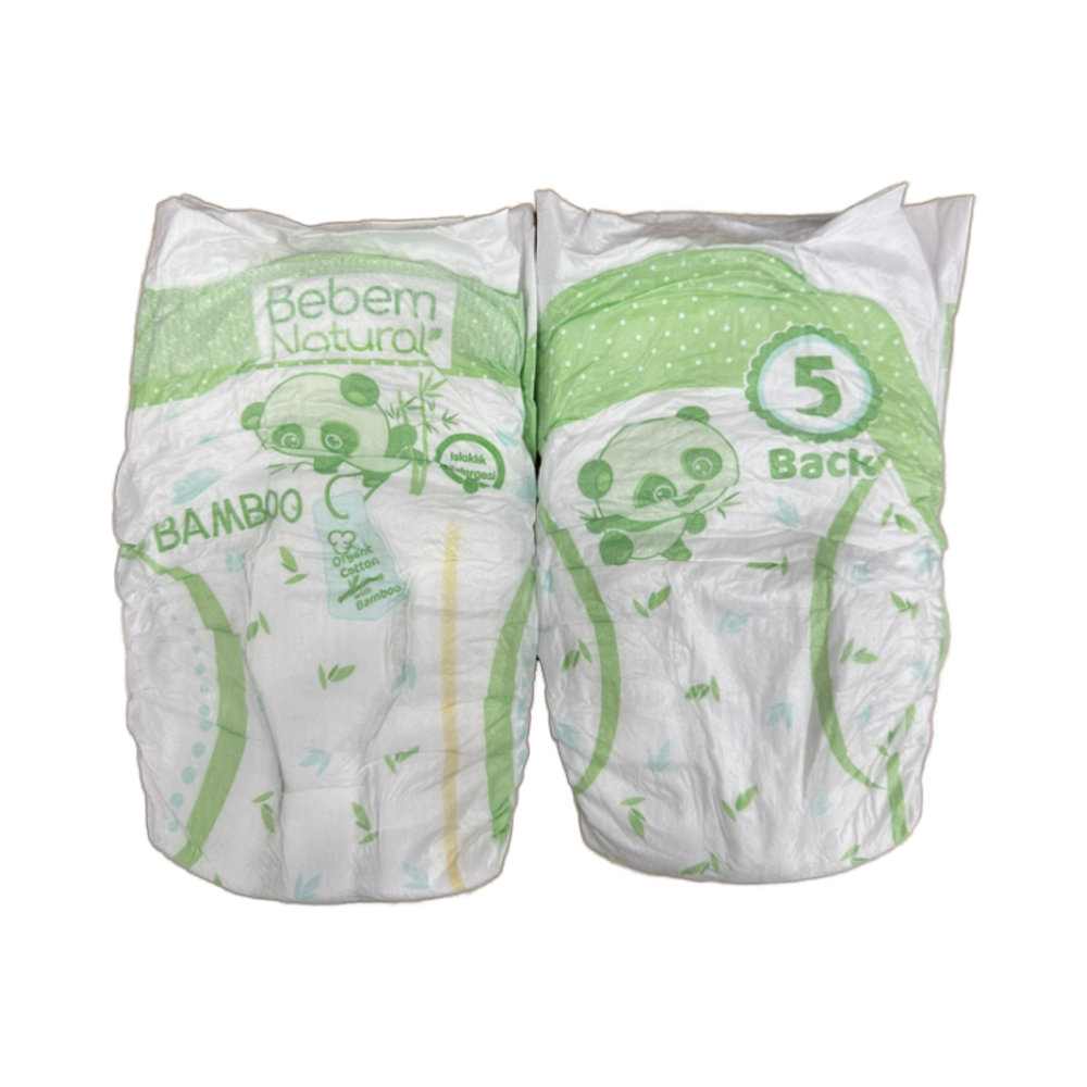 Molfix Bebem Natural Cotton Baby Diapers with Leak Guard Printed Design Full Elastic Side Tapes